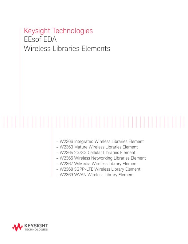 EEsof EDA Wireless Libraries Elements PDF Asset Page Keysight